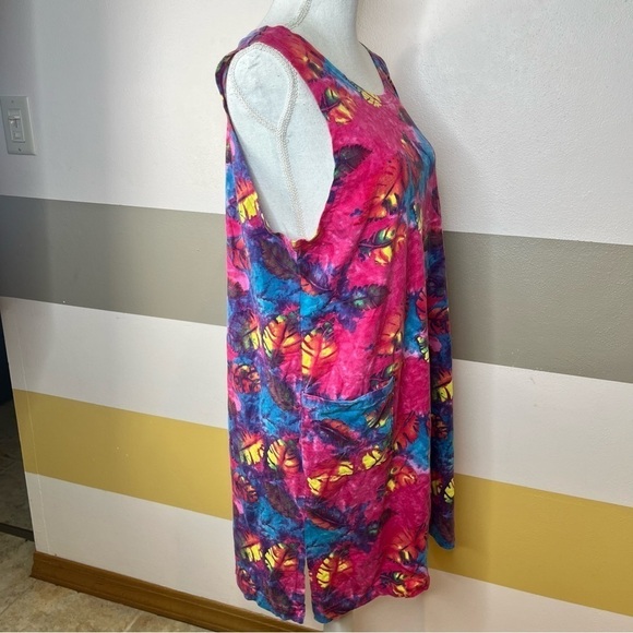 INGEAR Resort Vintage 90s Pink Tropical Floral Hawaiian Vacation Dress Size 1X - Picture 4 of 12